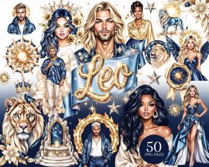 Leo Zodiac Clipart Set Leo Zodiac Clipart Set