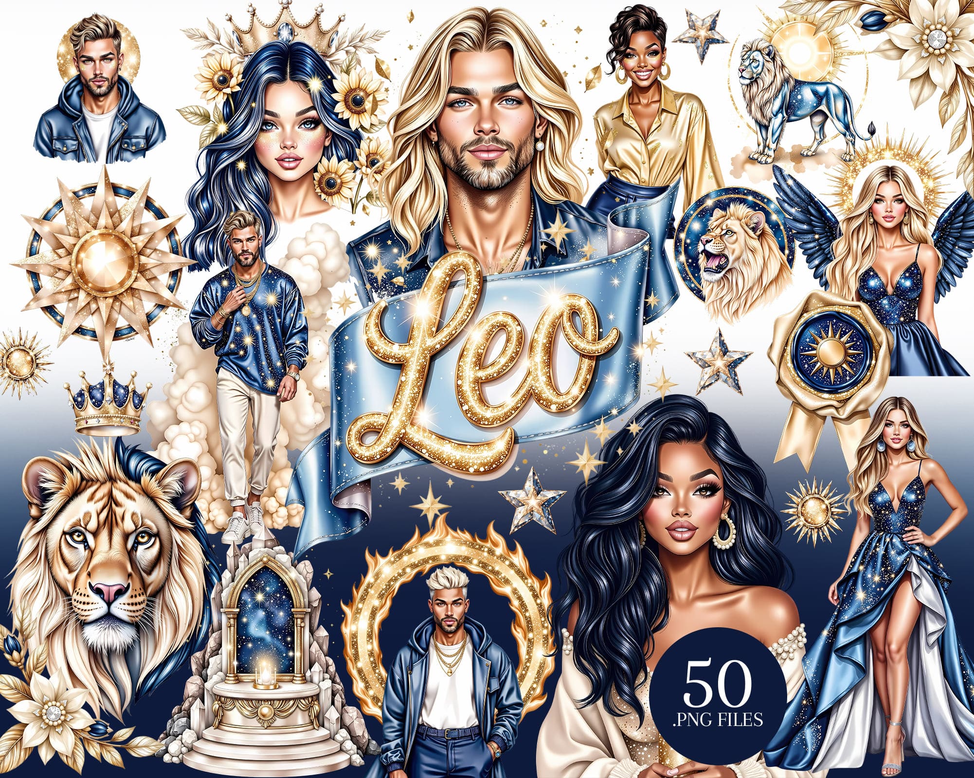 Leo Zodiac Clipart Set Leo Zodiac Clipart Set