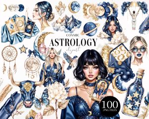 Cosmic Astrology Clipart Set Cosmic Astrology Clipart Set