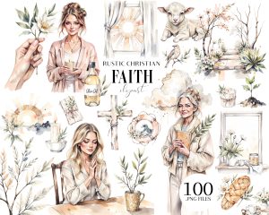 Rustic Christian Faith Clipart Set
