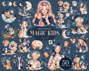 Moonlight Magic Kids Clipart Moonlight Magic Kids Clipart