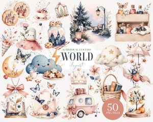Whimsical Fantasy World Clipart Whimsical Fantasy World Clipart