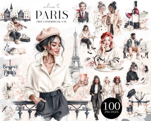 France Paris Clipart Set France Paris Clipart Set
