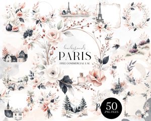 Paris Floral Backgrounds Clipart