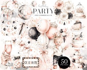 Birthday Party Clipart Set Birthday Party Clipart Set