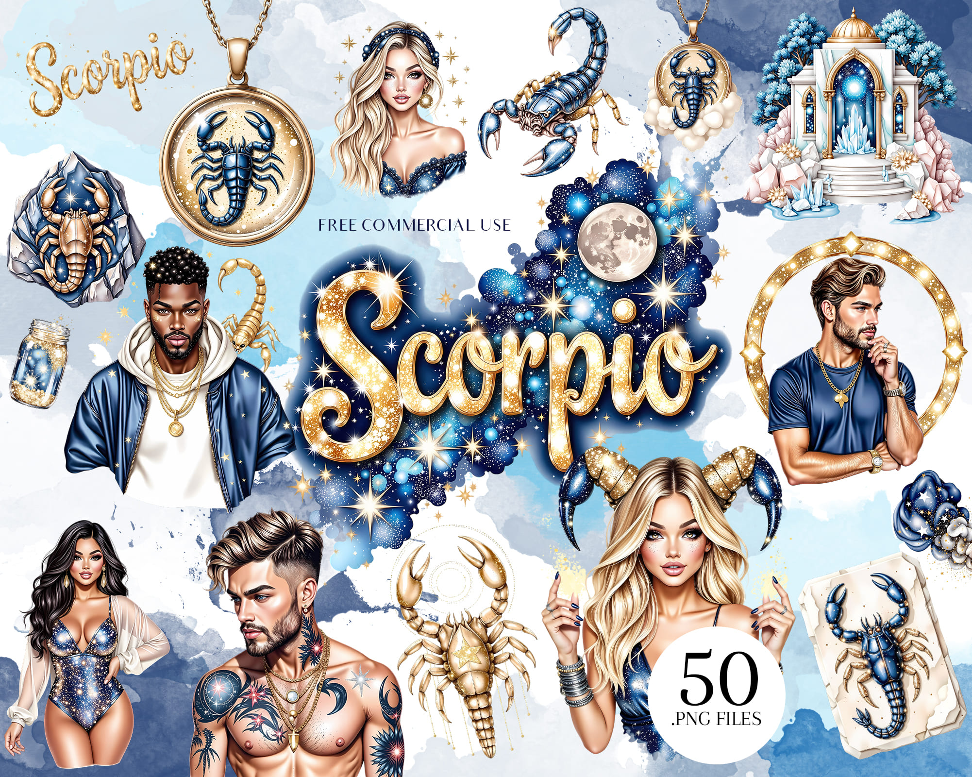 Scorpio Zodiac Clipart Set Scorpio Zodiac Clipart Set