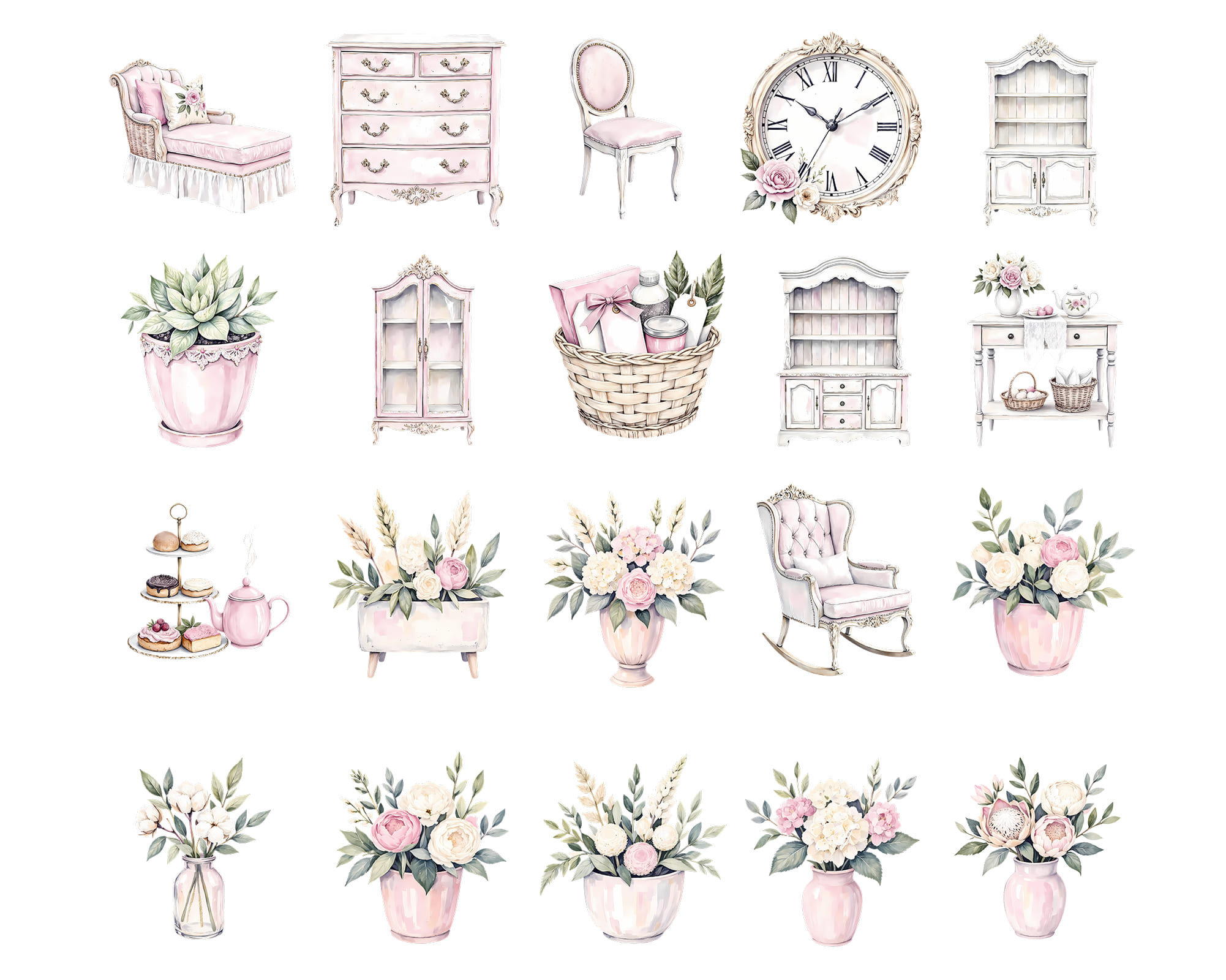 Shabby Chic Dollhouse Clipart Set Shabby Chic Dollhouse Clipart Set - Image 2