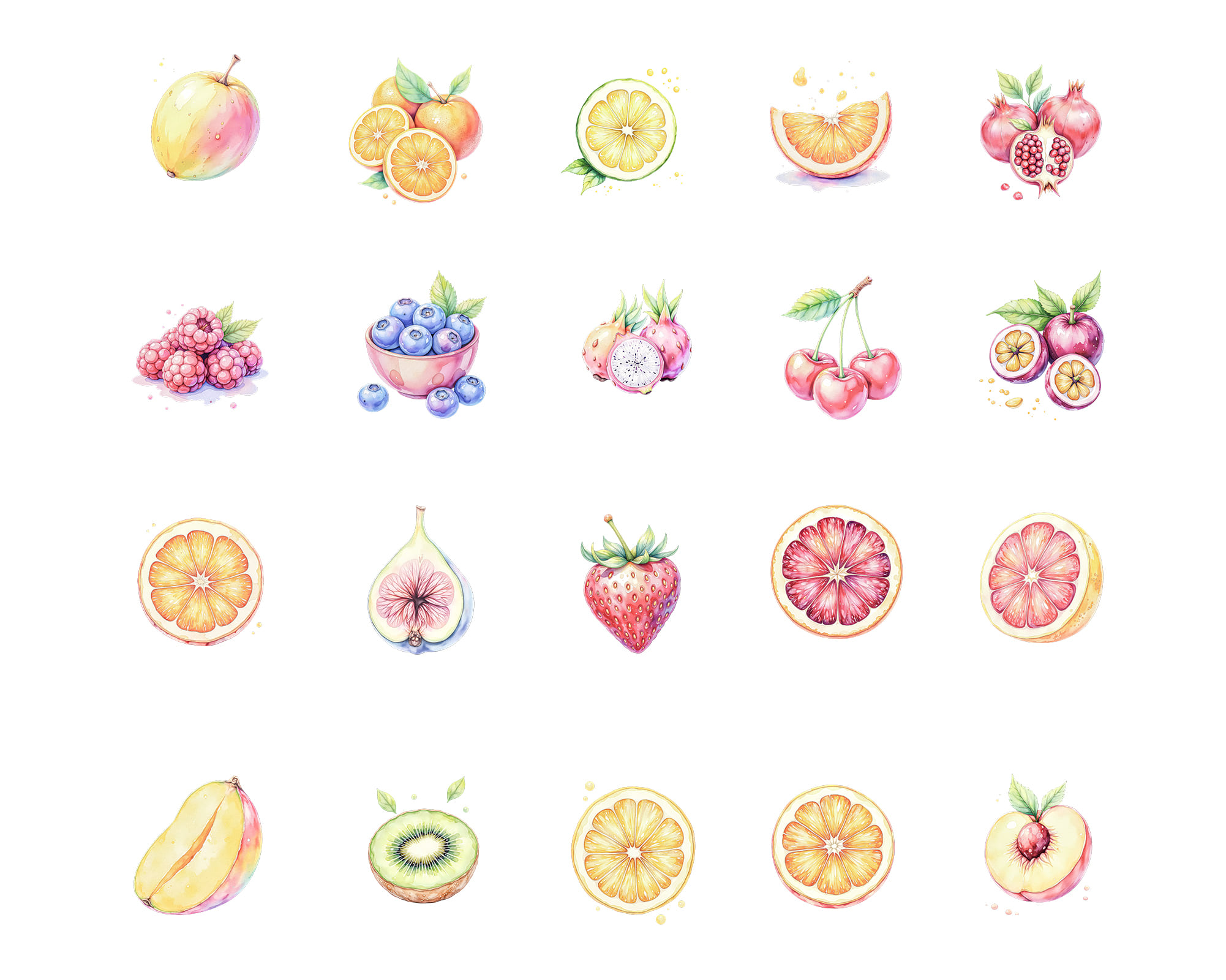 Colorful Fruits Clipart Colorful Fruits Clipart - Image 2