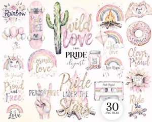 Pride Clipart, Rainbow PNG