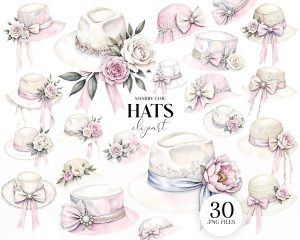 Shabby Chic Hats Clipart