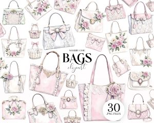 Shabby Chic Bags Clipart Set