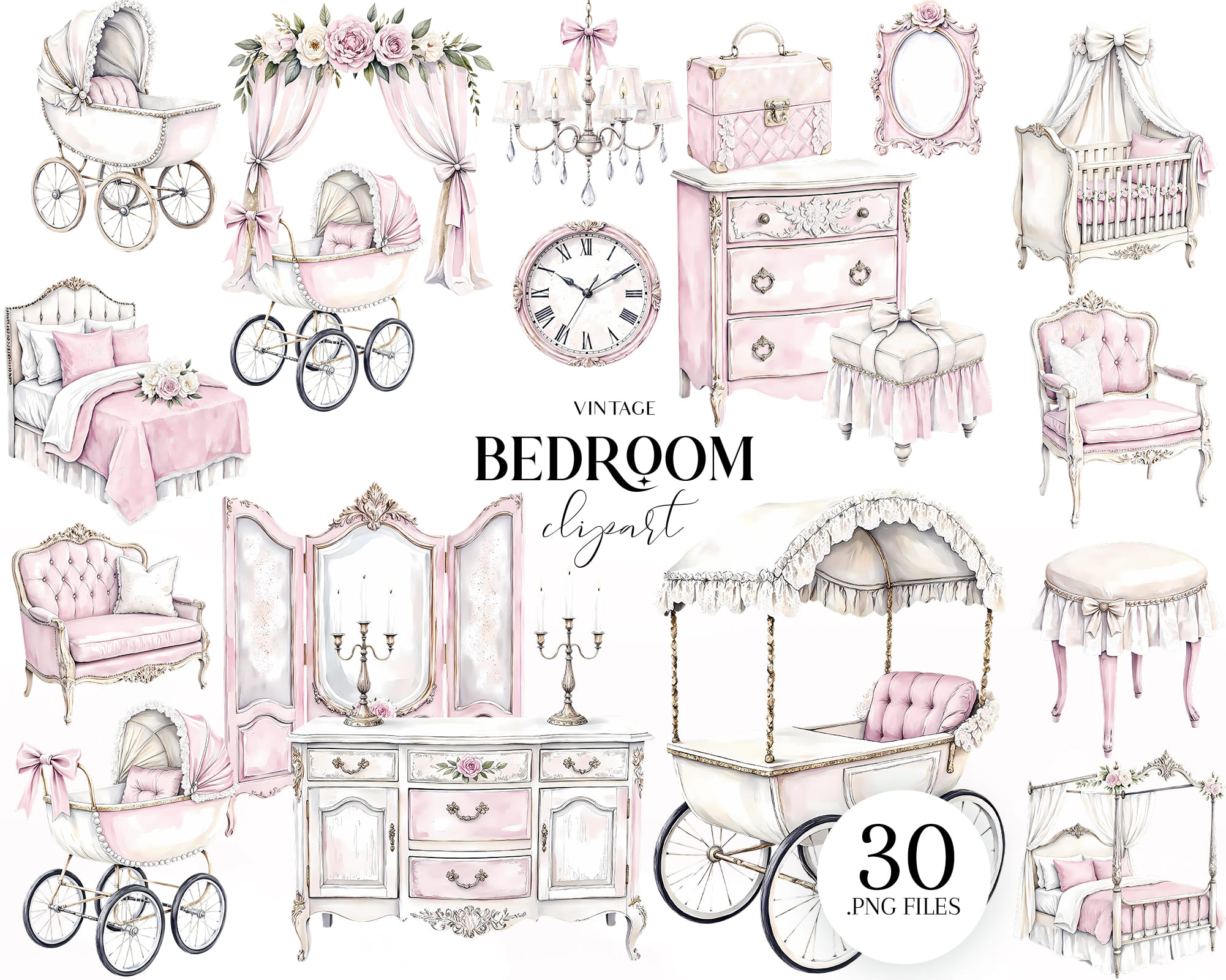 Vintage Bedroom Clipart Vintage Bedroom Clipart