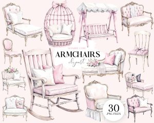 Vintage Armchairs Clipart