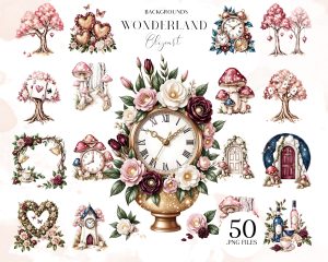 Wonderland Backgrounds Clipart