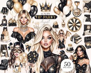 Sparkle Gothic VIP Party Clipart