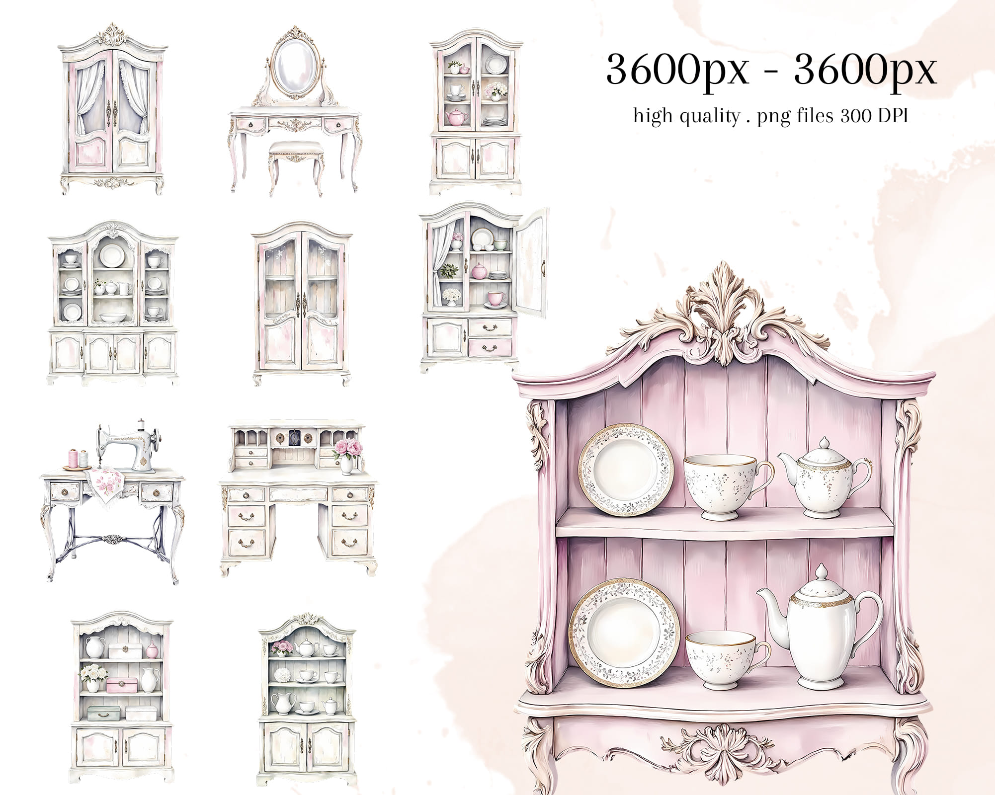 Vintage Shelves Clipart Vintage Shelves Clipart - Image 3