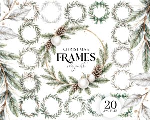 Silver Christmas Frames Clipart
