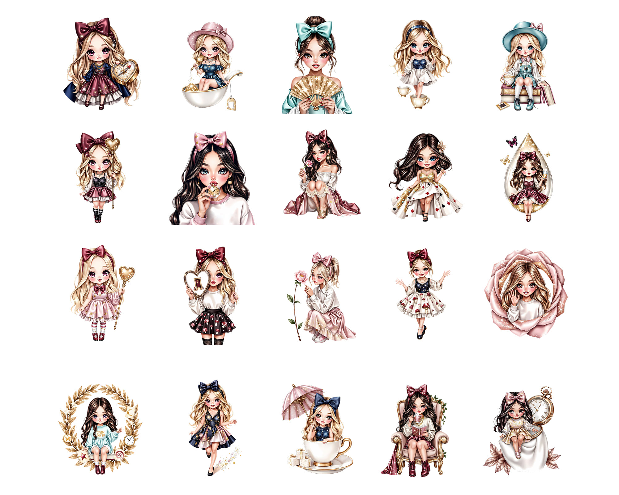 Magic Girls of Wonderland Clipart Magic Girls of Wonderland Clipart - Image 2