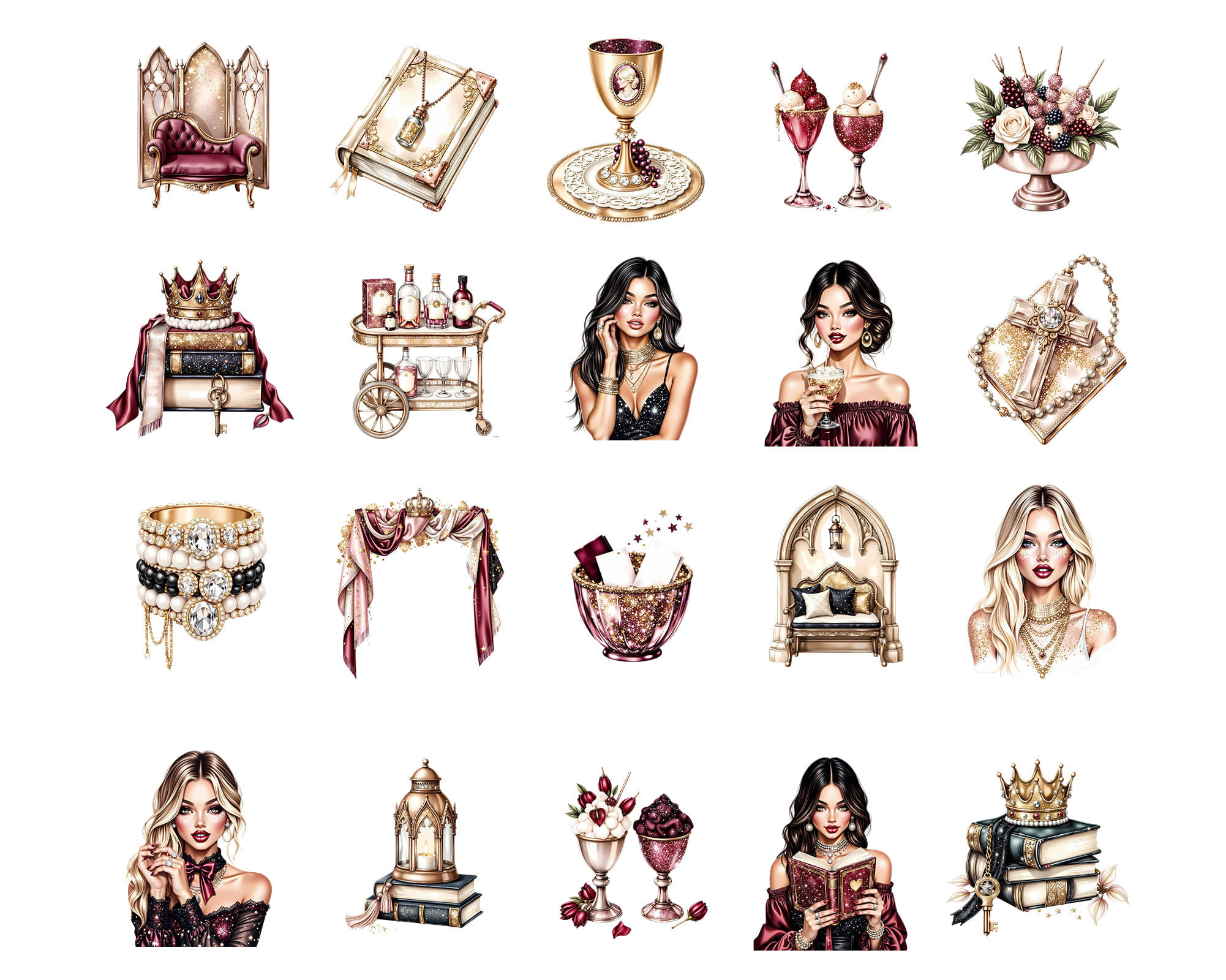 Luxury Dark Queen Clipart Luxury Dark Queen Clipart - Image 2