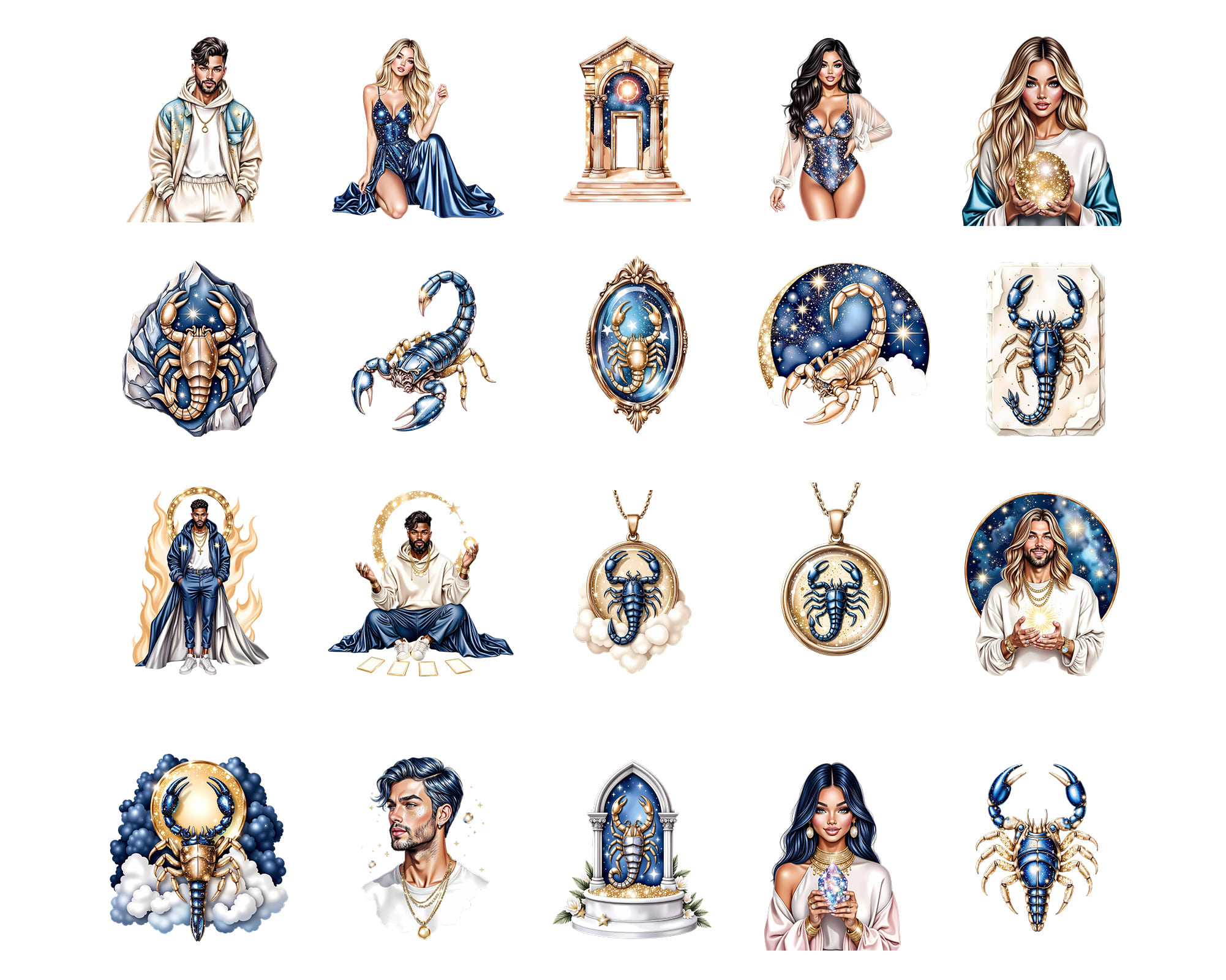 Scorpio Zodiac Clipart Set Scorpio Zodiac Clipart Set - Image 2