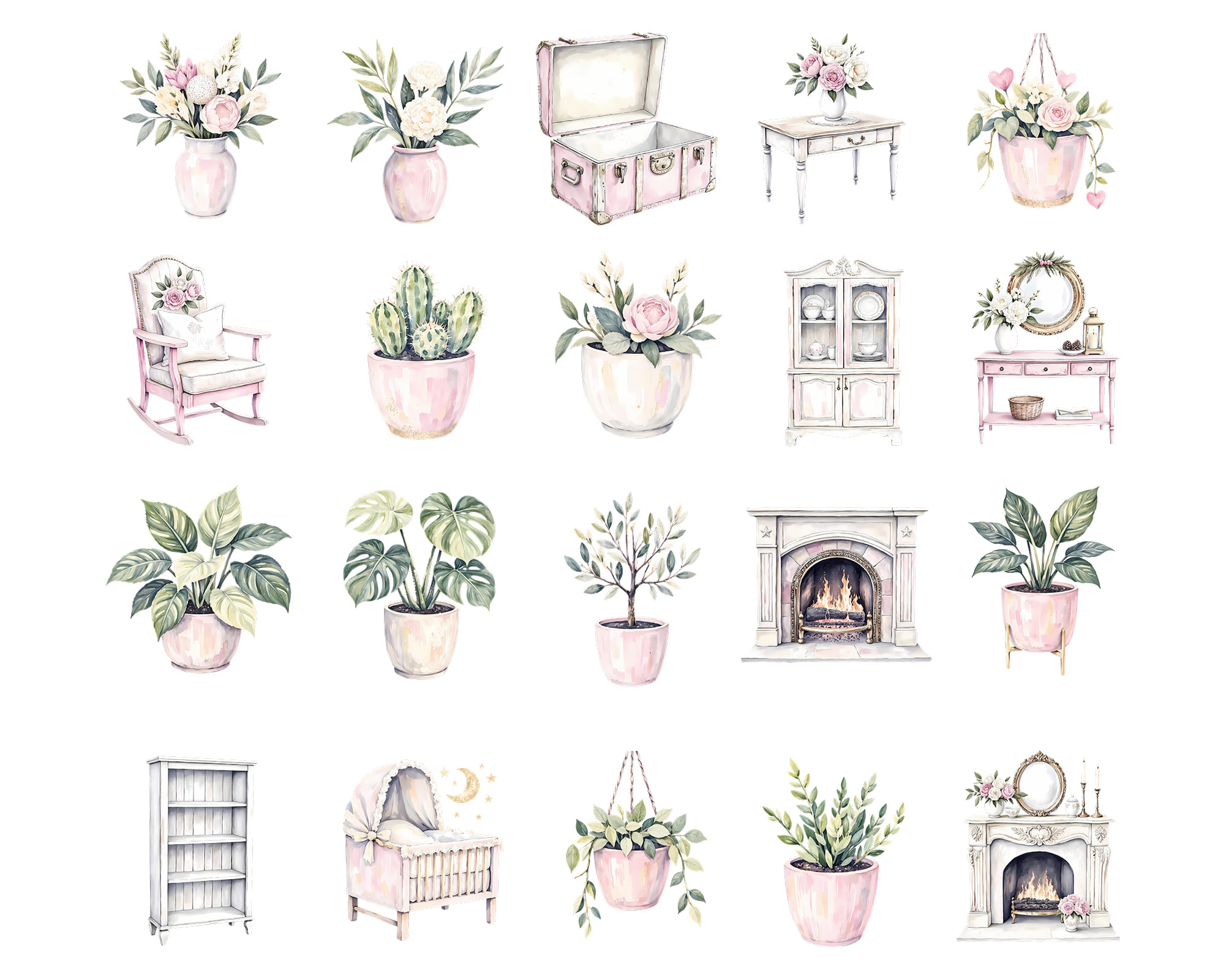 Shabby Chic Dollhouse Clipart Set Shabby Chic Dollhouse Clipart Set - Image 5