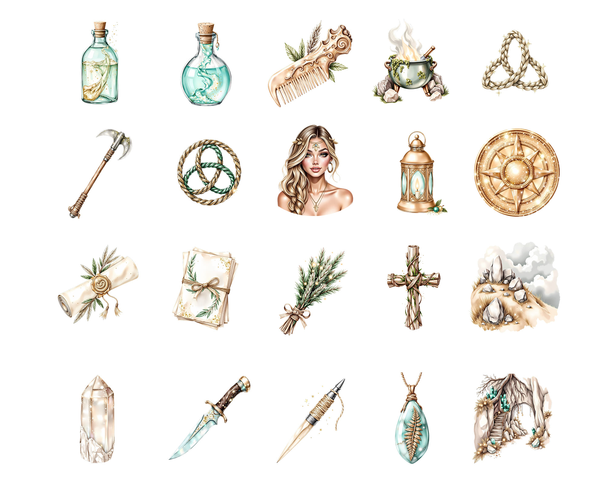 Celtic Witches Clipart Set Celtic Witches Clipart Set - Image 3
