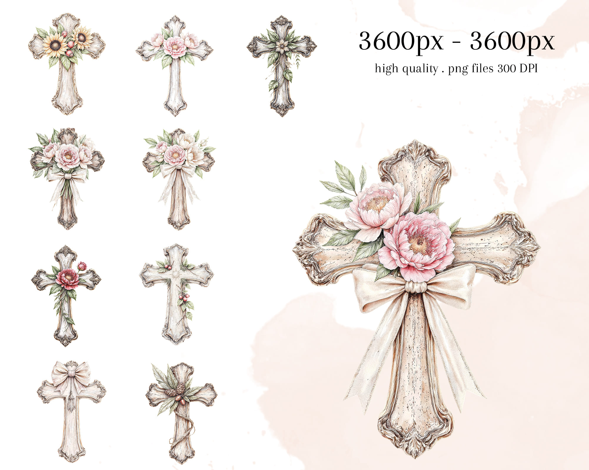 Vintage Cross Clipart Vintage Cross Clipart - Image 3