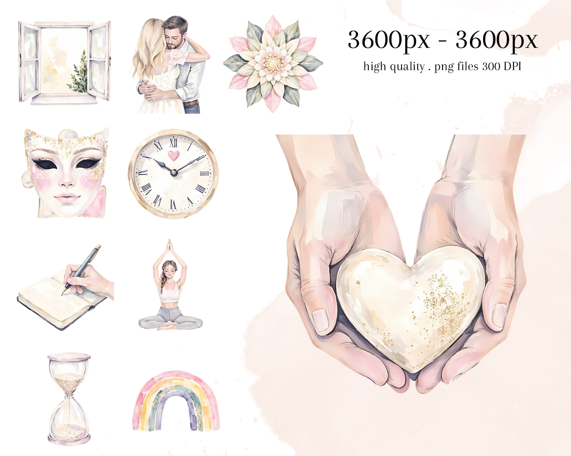 Watercolor Mental Health Clipart Watercolor Mental Health Clipart - Image 3