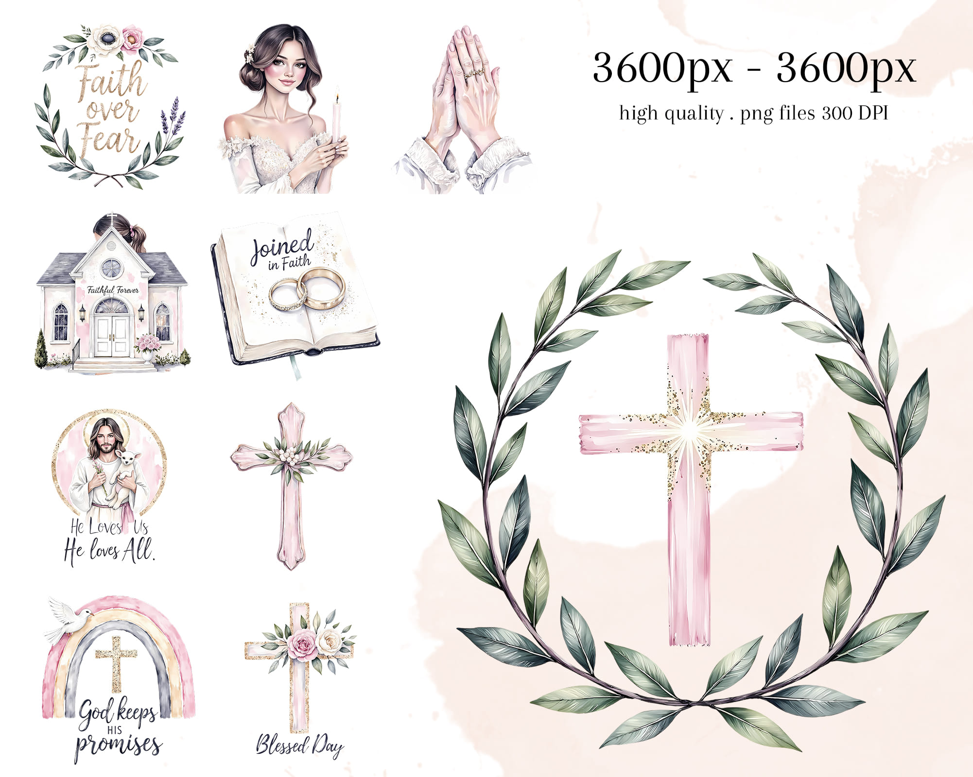 Christian Clipart, Faith Hope Love Christian Clipart, Faith Hope Love - Image 3