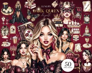 Luxury Dark Queen Clipart