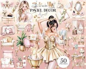 Luxury Pastel Decor Clipart