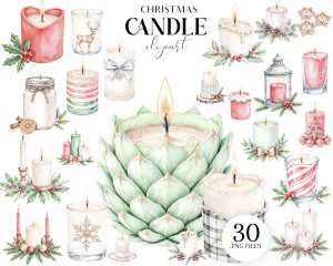Christmas Candle Clipart
