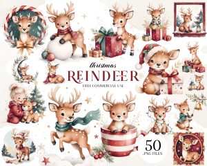Cute Christmas Reindeer Clipart Cute Christmas Reindeer Clipart