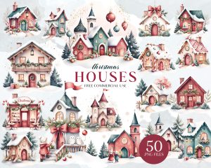 Christmas Houses Clipart