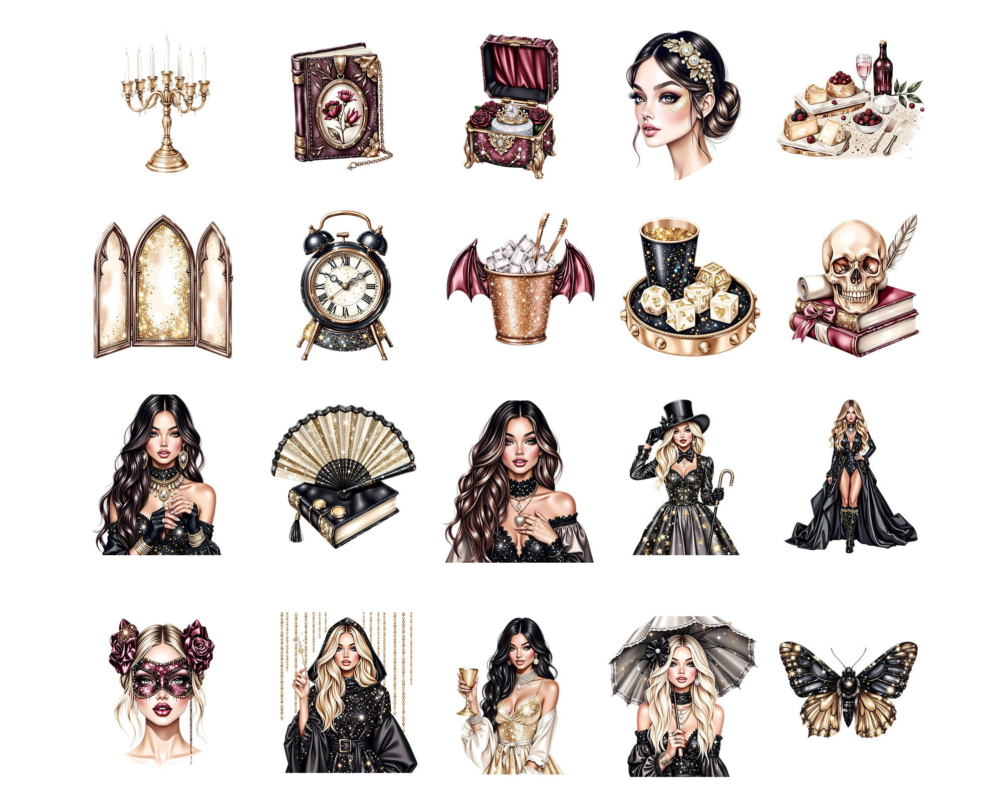 Luxury Dark Queen Clipart Luxury Dark Queen Clipart - Image 3