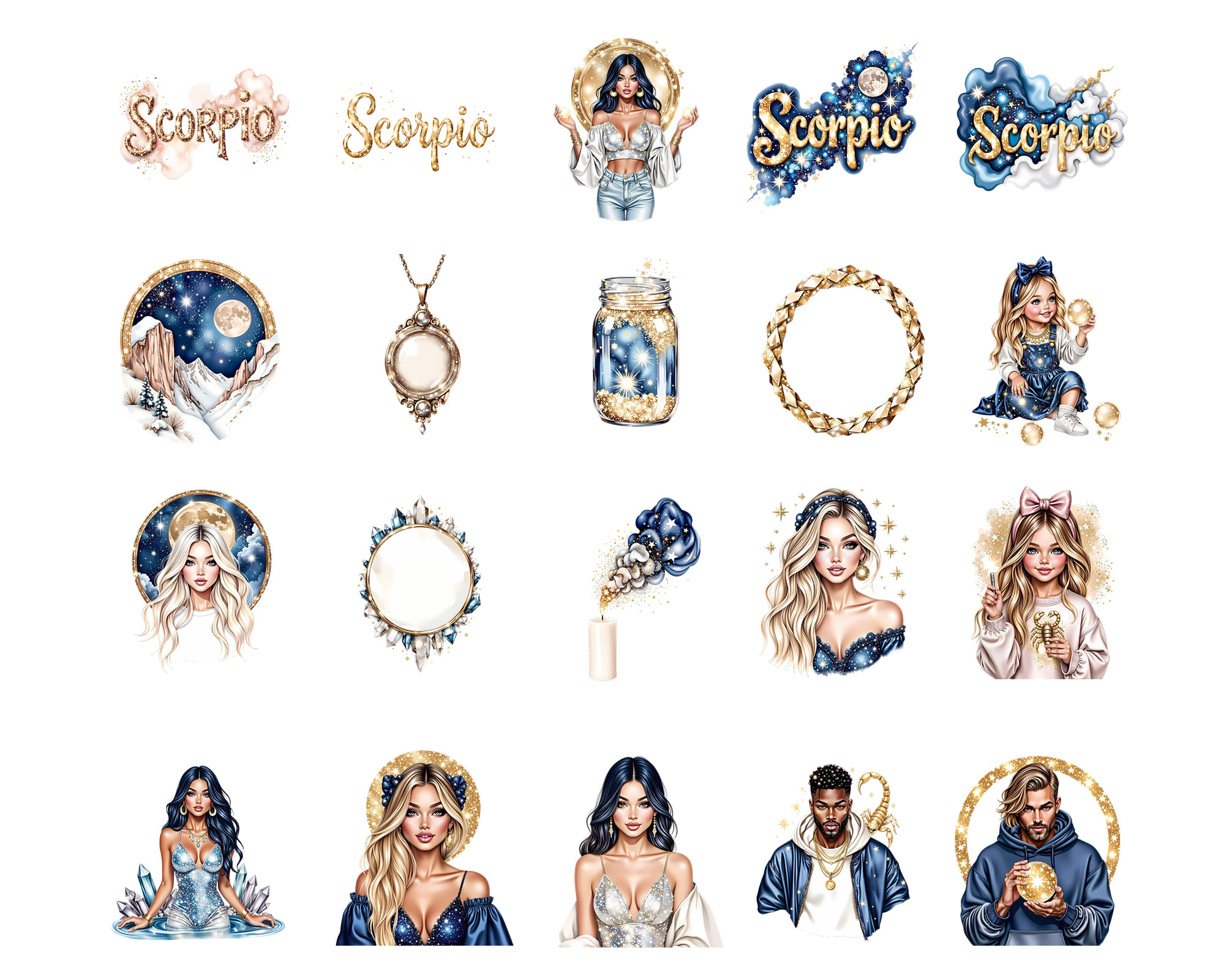 Scorpio Zodiac Clipart Set Scorpio Zodiac Clipart Set - Image 3