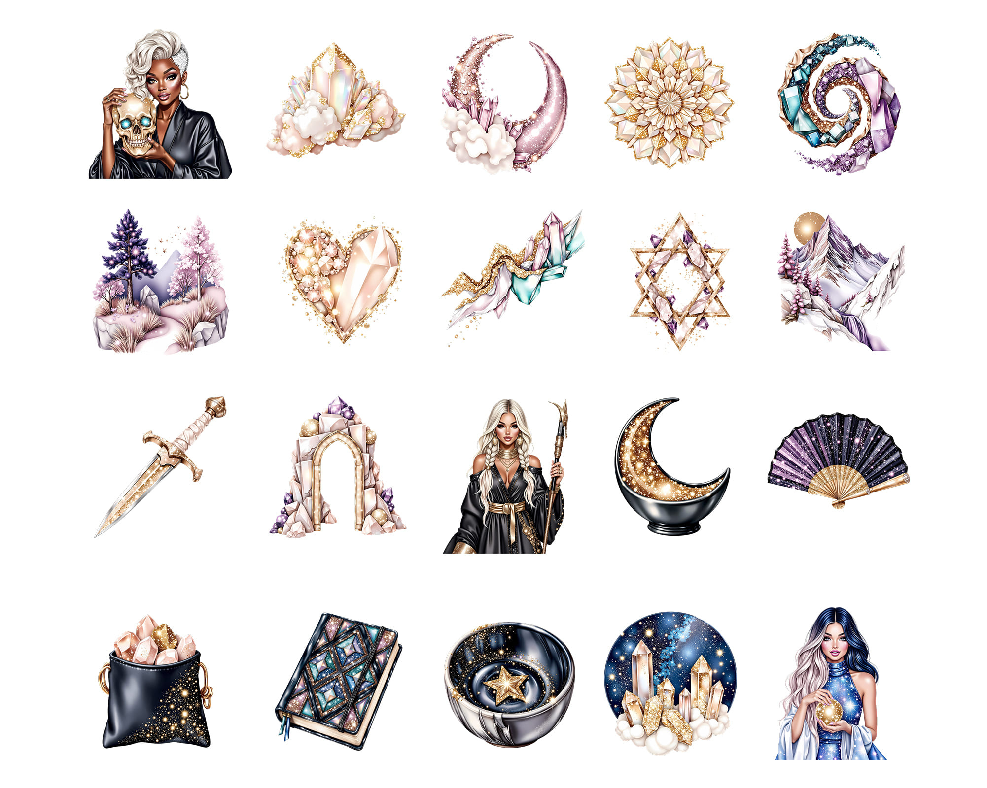 Crystal Witches Clipart Set Crystal Witches Clipart Set - Image 5