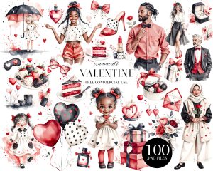 Valentine Ornaments Clipart Set Valentine Ornaments Clipart Set