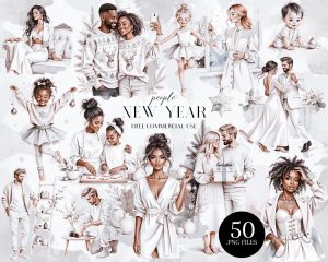 New Year People Clipart Set New Year People Clipart Set