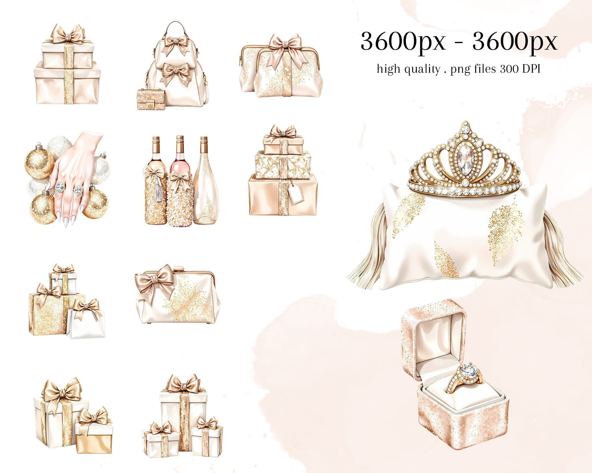 Luxury Gold Christmas Clipart Luxury Gold Christmas Clipart - Image 4