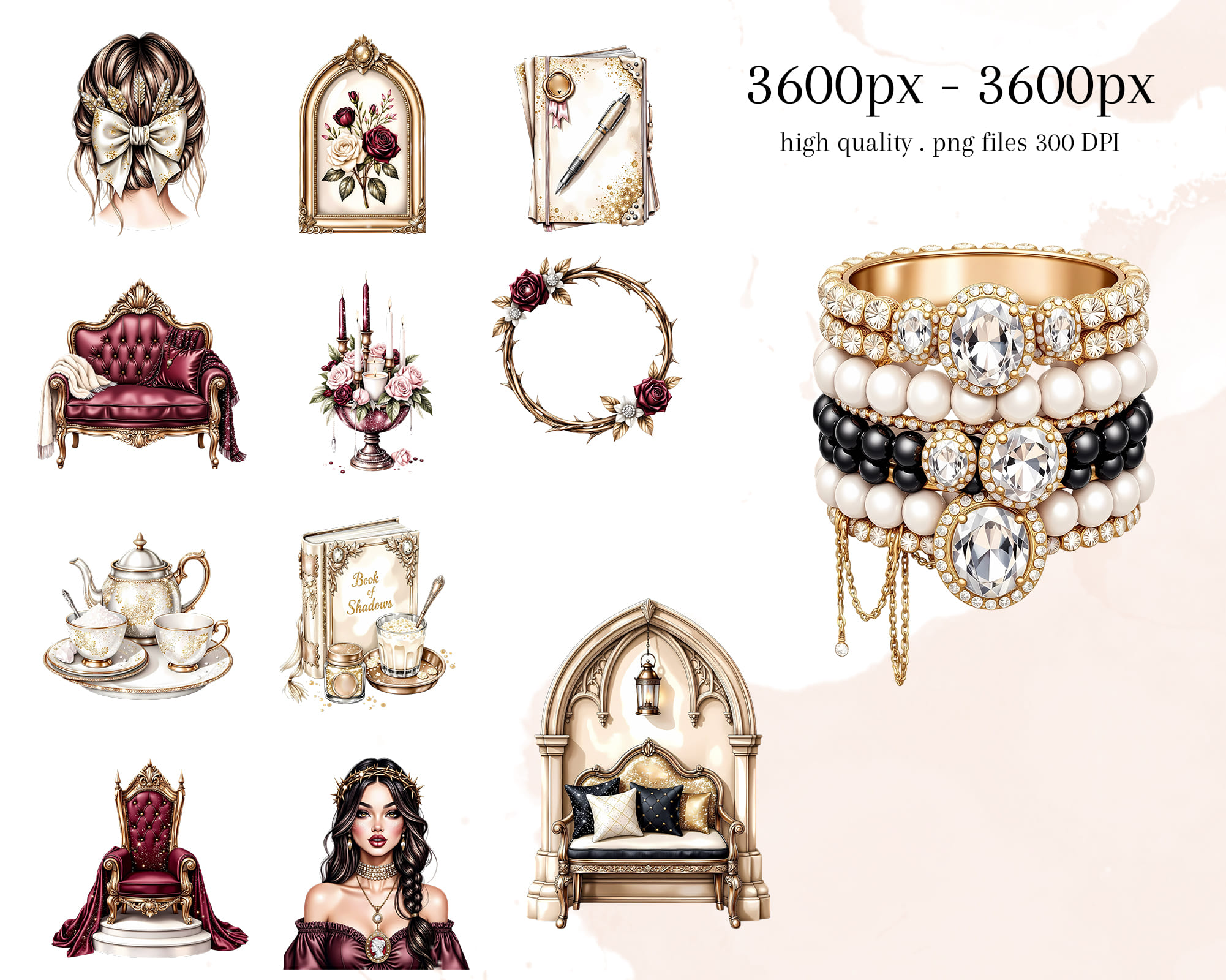 Luxury Dark Queen Clipart Luxury Dark Queen Clipart - Image 4