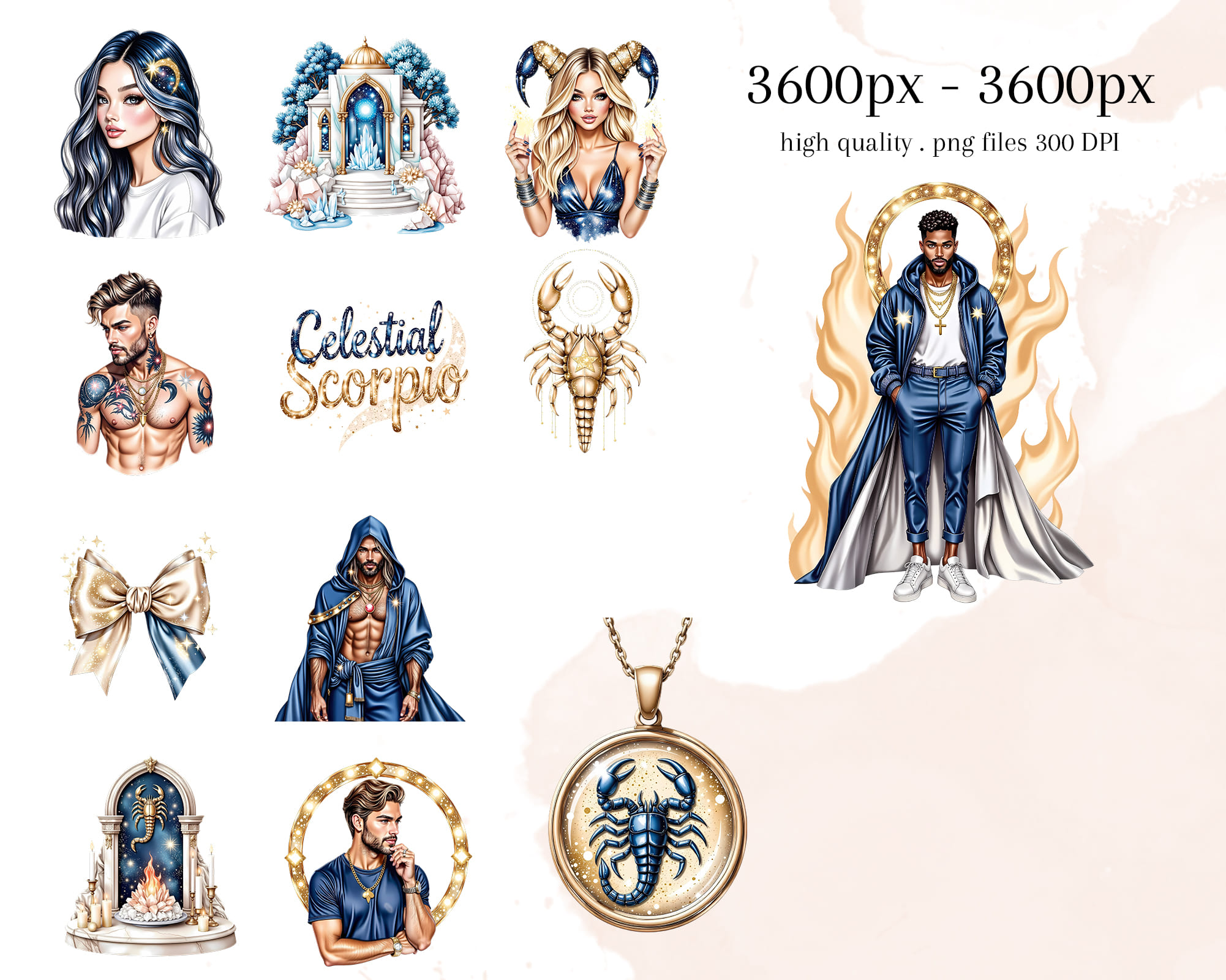 Scorpio Zodiac Clipart Set Scorpio Zodiac Clipart Set - Image 4