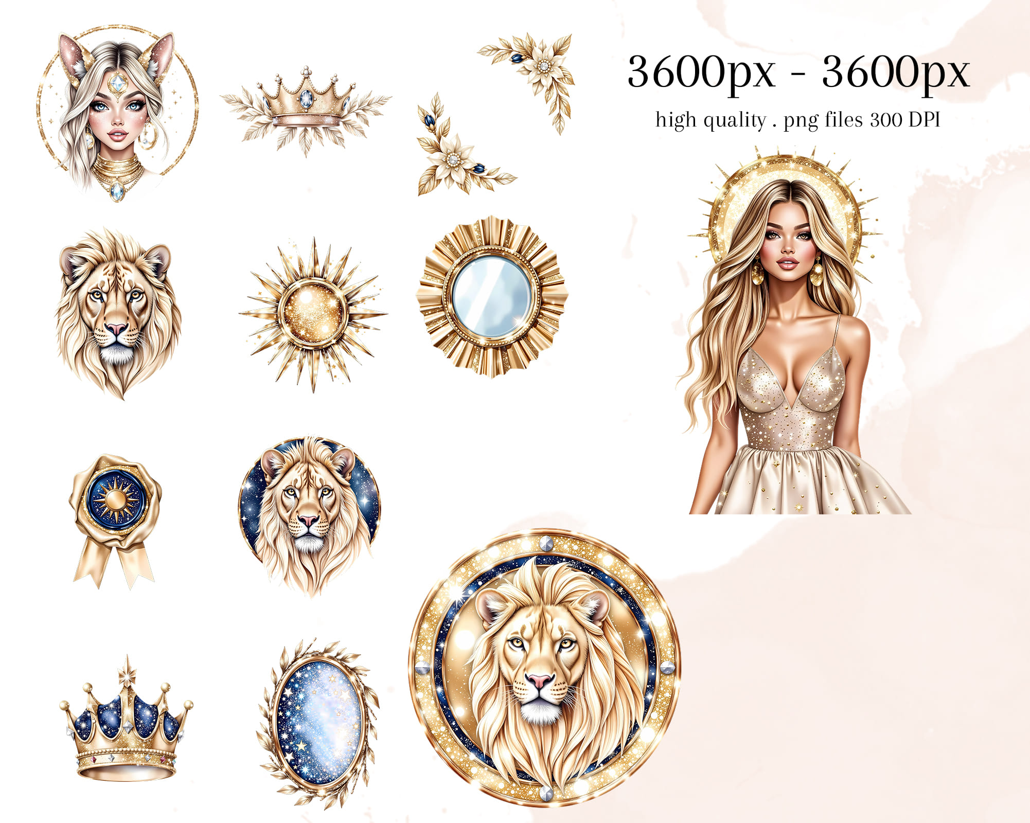 Leo Zodiac Clipart Set Leo Zodiac Clipart Set - Image 4