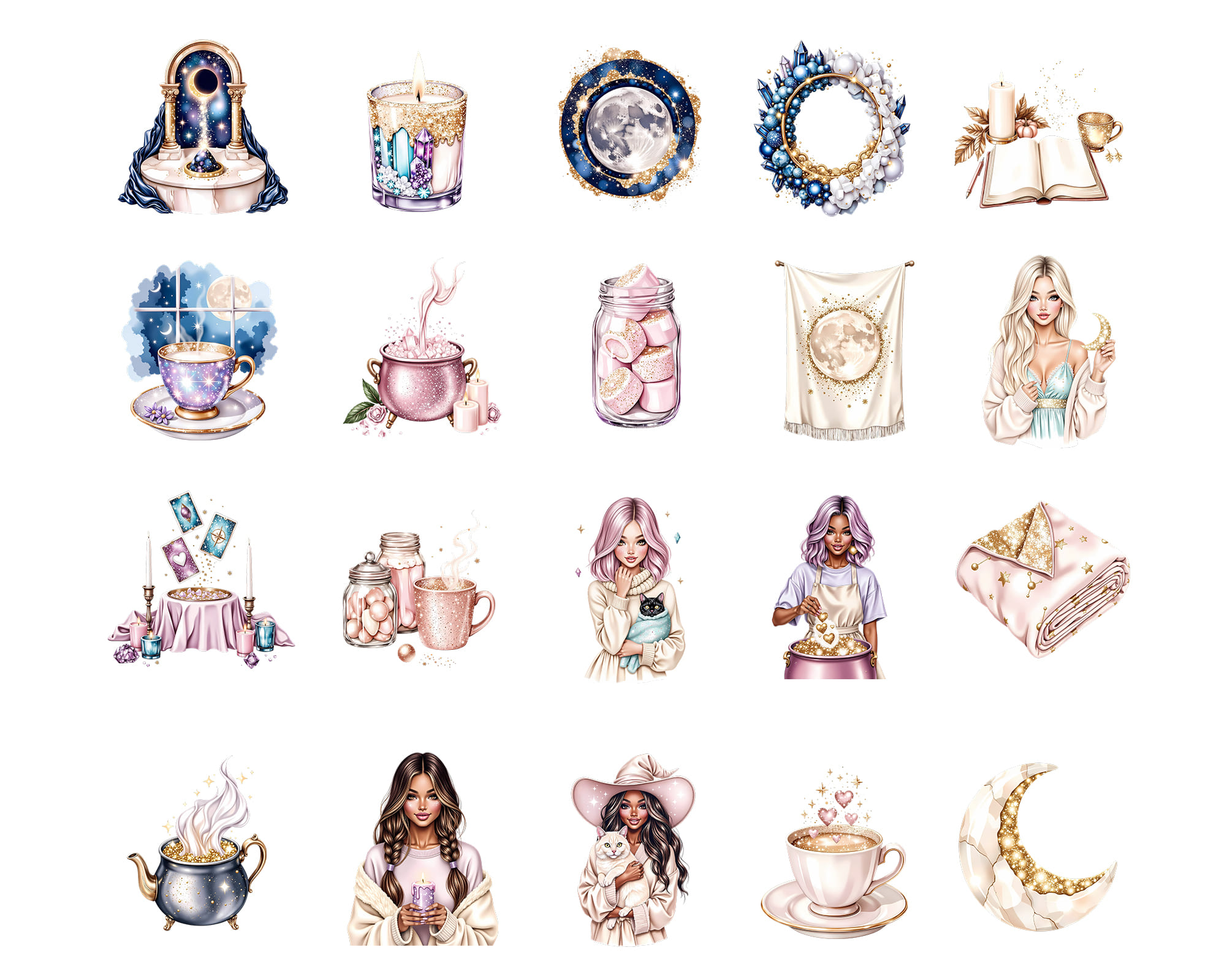 Crystal Witches Clipart Set Crystal Witches Clipart Set - Image 6