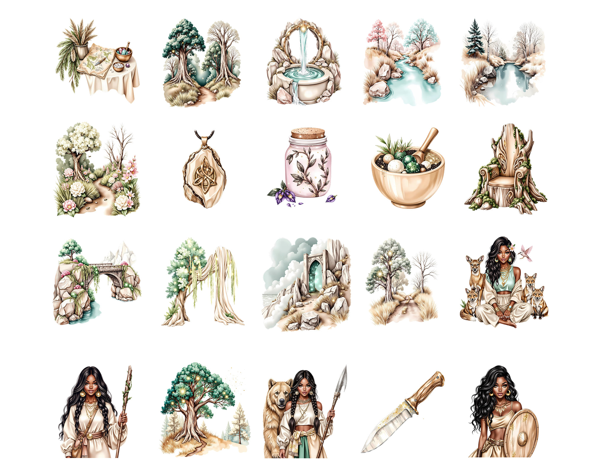 Celtic Witches Clipart Set Celtic Witches Clipart Set - Image 5