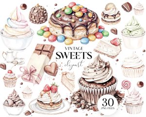 Sweets Clipart, 20 PNG