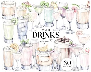 Pastel Drinks Clipart