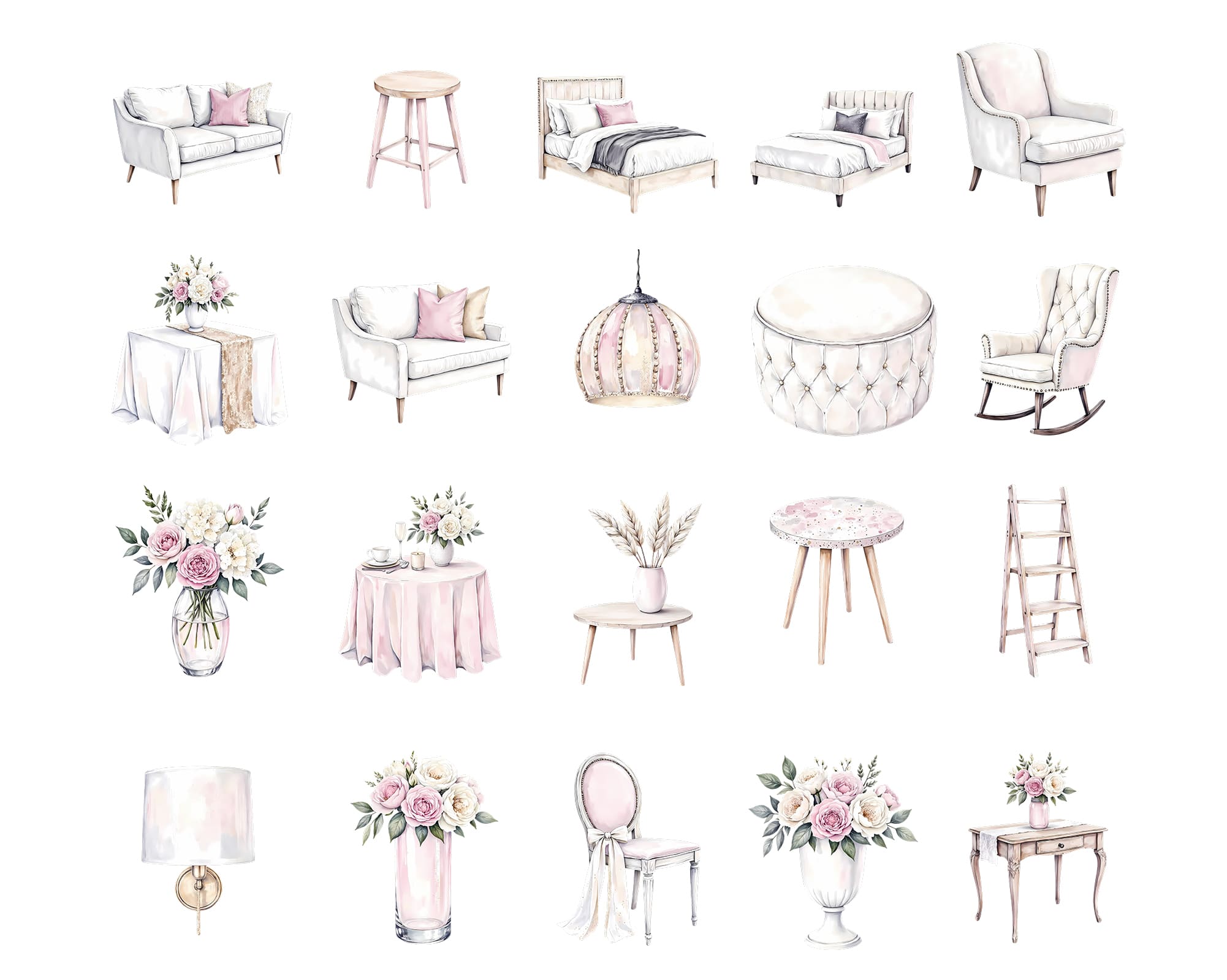 Shabby Chic Dollhouse Clipart Set Shabby Chic Dollhouse Clipart Set - Image 4