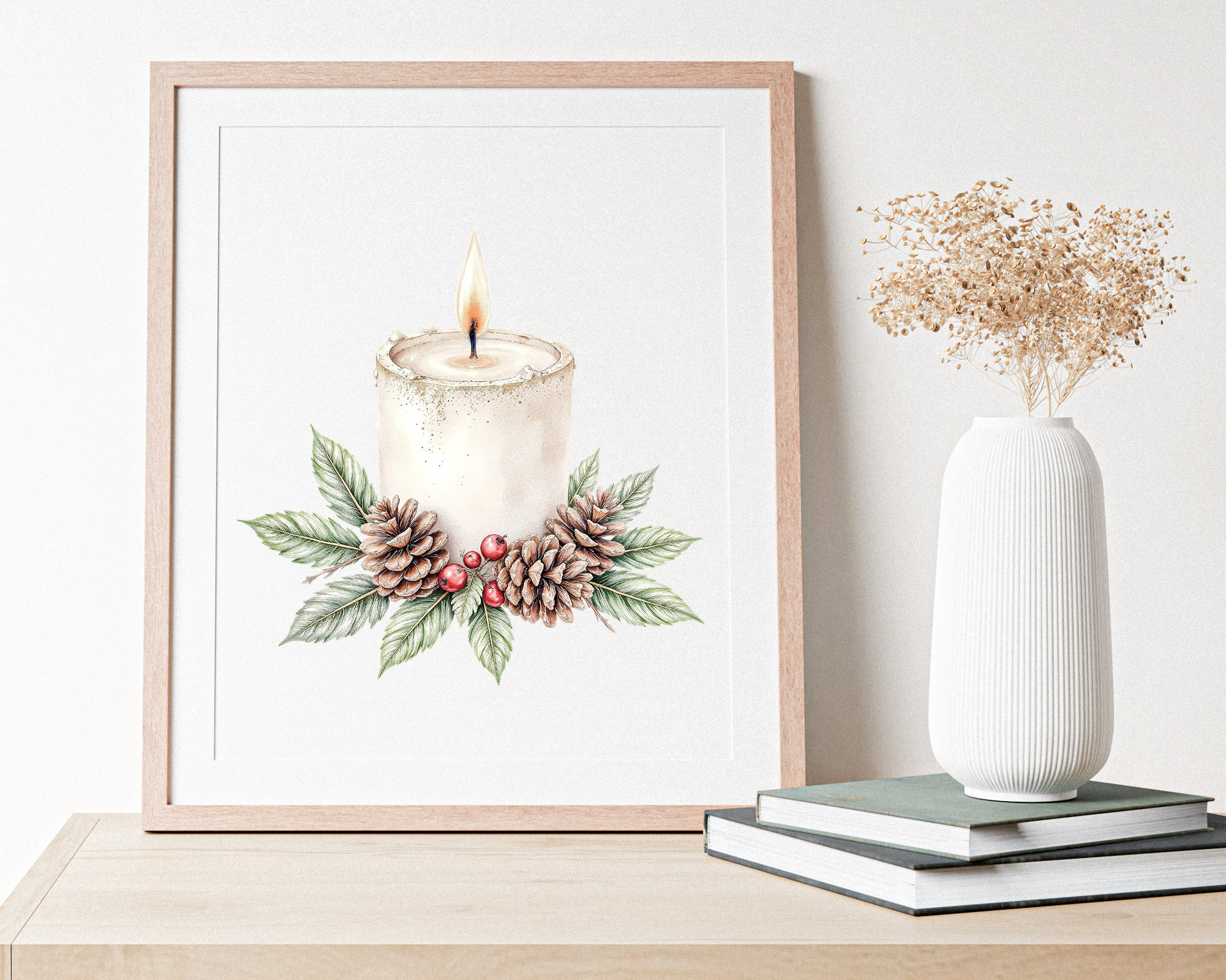 Watercolor Vintage Christmas Clipart Set Watercolor Vintage Christmas Clipart Set - Image 8