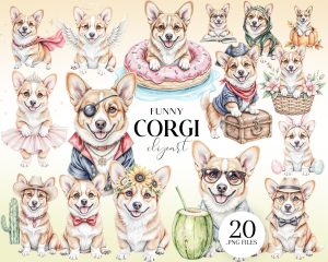 Funny Corgi Clipart